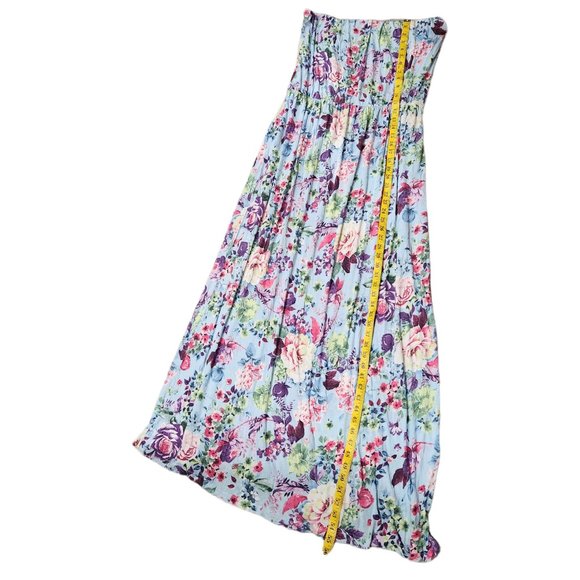 Mango Summer Women's Floral Print Off Shoulder Maxi Pockets Dress XL - Picture 4 of 7